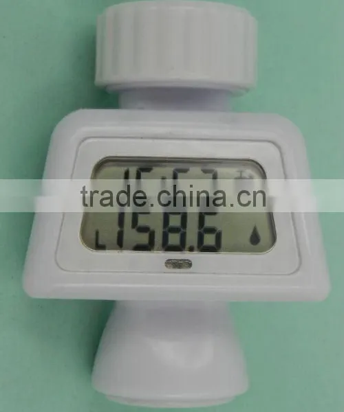 Faucet thermometer with water meter and timer