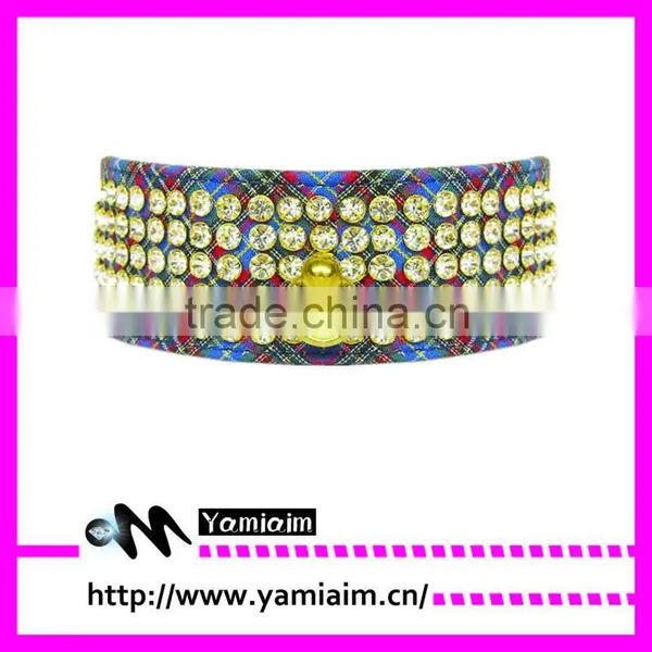 Luxury Rhinestone Pet Collar Dog Collar With Custom Charm Wide