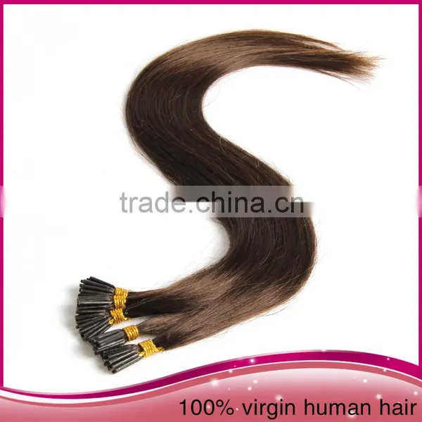 100%Real Brazilian Virgin Human Hair Extension Remy Straight I-tip Stick Hair Extension photo-3