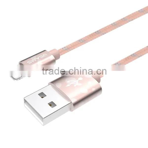 USAMS SJ070 Camouflage Series1m Spot Nylon Braided Cable for Iphone6s Plus/6s/6/5s 2AMetal Quick Charging Cable for Iphone 6plus photo-4