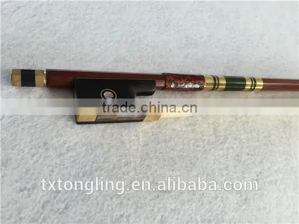 Quality Pernambuco Round Stick Violin Bow Round Bow Ebony Frog photo-6