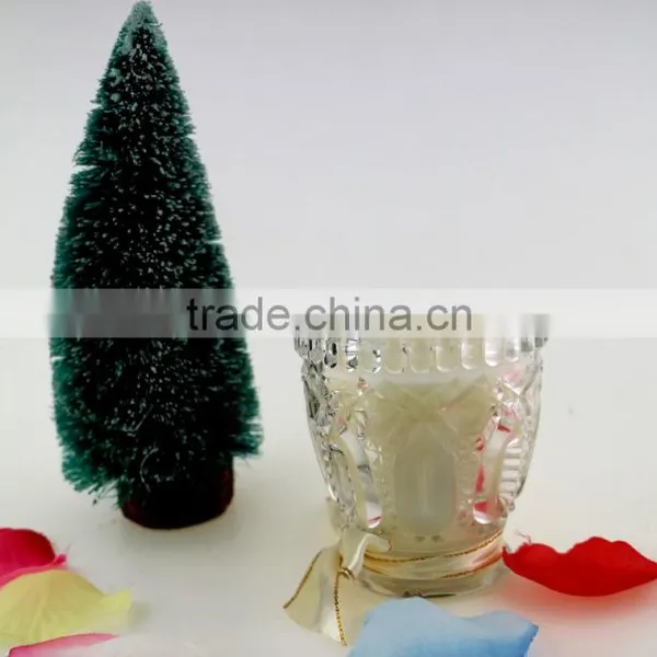 Colored Cottonwick Candles in a Wine Glass Jar Patterned Scented Candle for Home Decoration photo-2