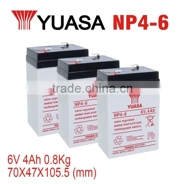 Yuasa 6v4ah Sealed Lead Acid Battery 6v4ah