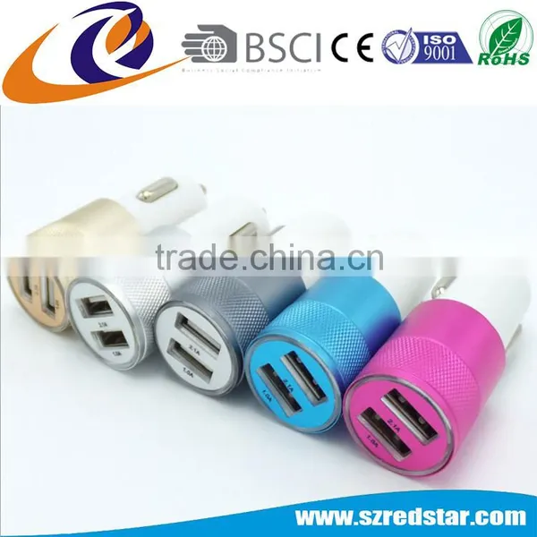 5V2.4A Universal Lipstick Metal Usb Portable Car Mobile Charger photo-4