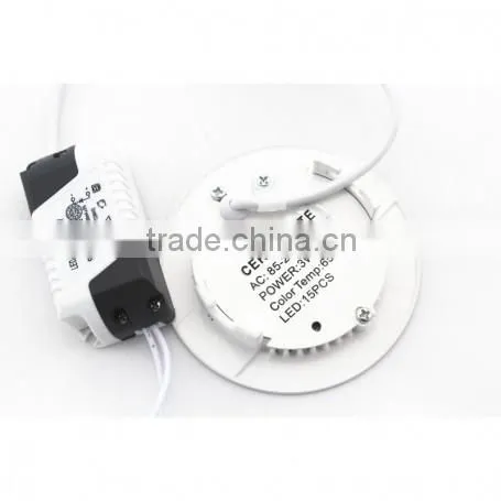 LED Panel Light Lighting 3W Warm White Round Shape-White Led Panel Light photo-4