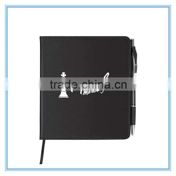 PU Hard Cover Stone Paper Notebook With Ribbon Bookmark photo-3