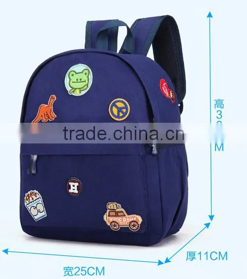 High Quality Cotton Canvas Carton Badge Kids School Bag photo-2