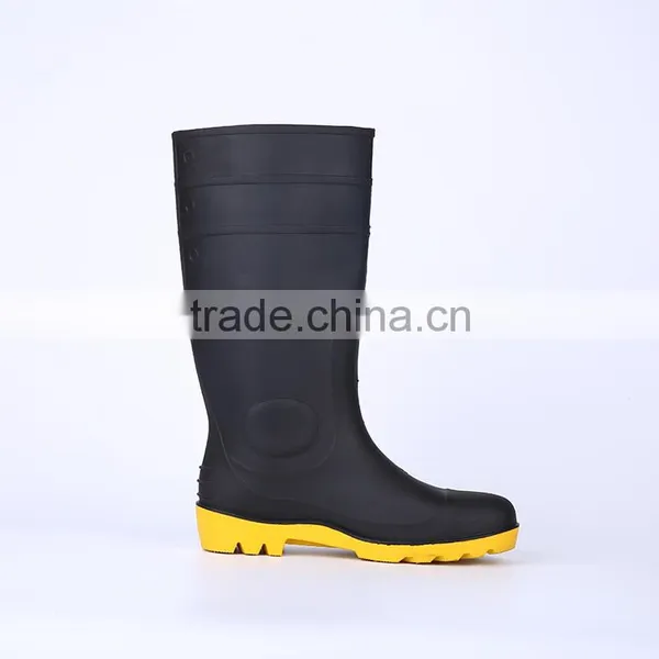 2016 Wholesale Waterproof Black Safety PVC Rain Boots With Steel Toe, Industrial Rain Boots photo-6