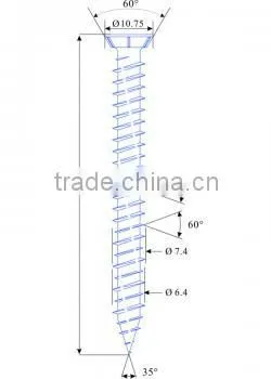 Concrete Screw Countersunk Head