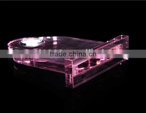 New Arrival K9 Pink Crystal Desktop Clock With Crystal Base For Novelty Gift photo-3