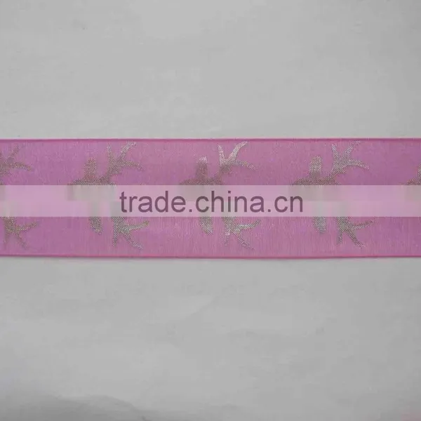 Sheer Ribbon Pink Silver