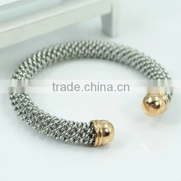 Stainless steel Cable wire bangle open meshed bangle