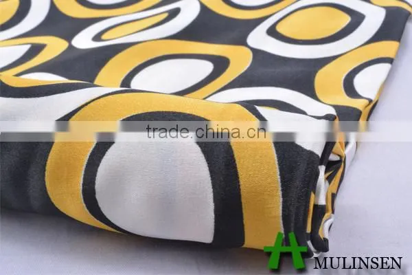 Mulinsen Textile Polyester Spandex Fashion Pattern Printed Twist Satin Fabric photo-2