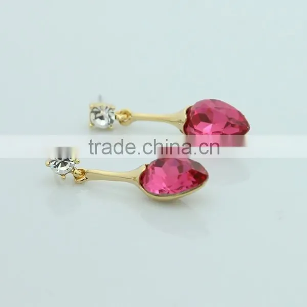 High Quality Deep Pink Fashion Drop Earring Wholesale J0704F07 photo-2