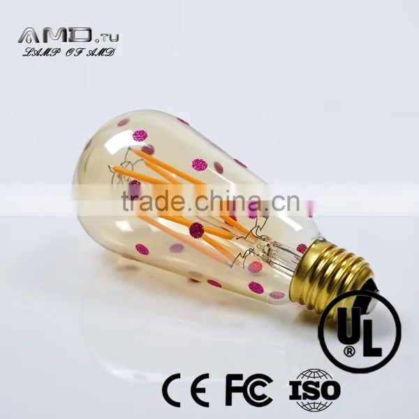 Edison Shape Warm White Light Bulbs 2700K E27/E26/B22 4W/6w St64 ST58 A19 G80 G95 Led Filament Bulb,LED Filament Bulbs photo-2