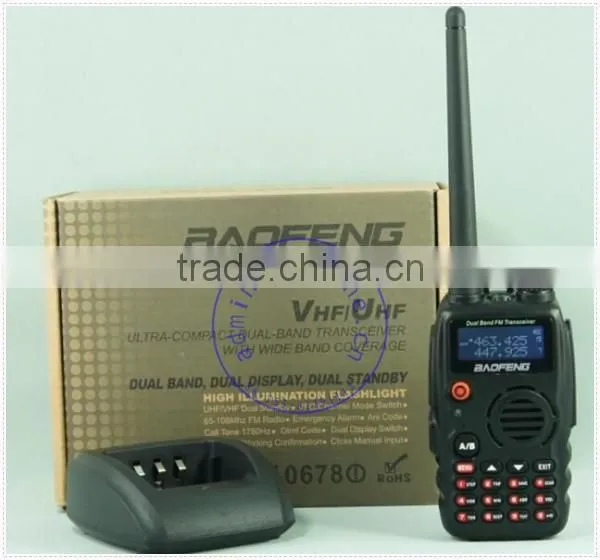 New Black VHF + UHF 136-174MHz/400-520MHz 5W 128CH VOX Dual Band BaoFeng Two Way Radio A52 photo-6