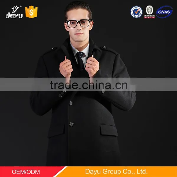 Long Style Black 100% Wool Fabric Cashmere Wool Coat and Jacket for Man Jacket photo-5