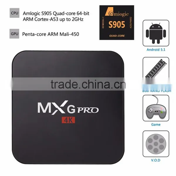 Best Price MXG Pro 4k Amlogic S905 Quad Core TV BOX Andorid 5.1 tv Box MxG photo-6