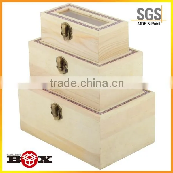 Custom Made Birch Wood Gift Boxes With Window photo-3