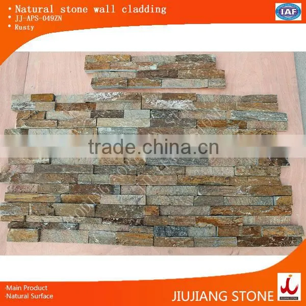 Natural Culture Stone Wall Cladding,stone Veneer Cut-to-size for Wall/floor Decoration ,rusty/gold Slate Panels