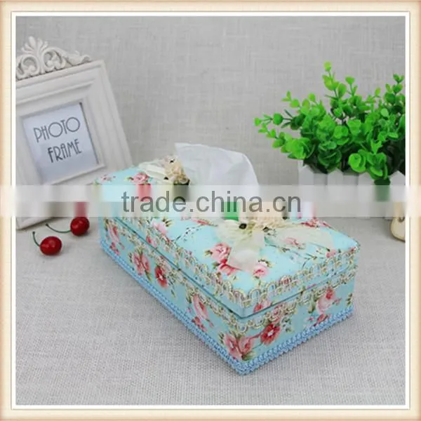 Flowers Fabric Design Royal Tissue Box photo-2