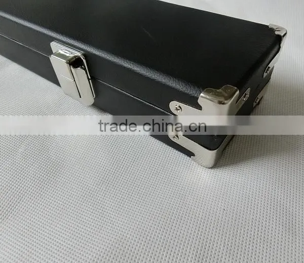 Luxury 3/4 BLACK Leather Snooker Pool Cue Case. photo-3
