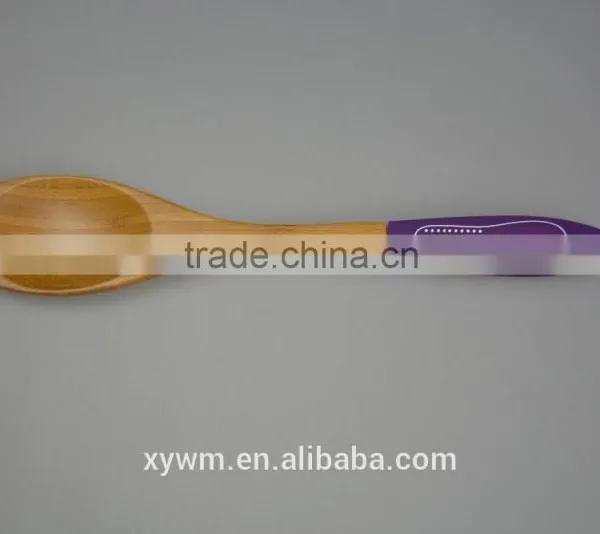2015 Best Christmas GiftColorful Silicone Handle Bamboo Wooden Spatula and Spoon Set photo-4