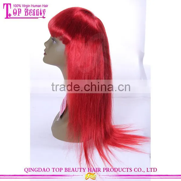 High Quality Wholesale Price Brazilian Virgin Hair Red Wig Straight Red Human Hair Wig photo-3