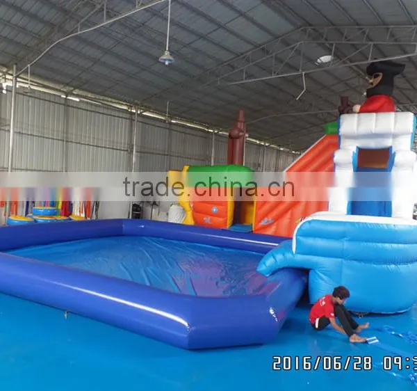 Pirate Ship Inflatable Slide With Pool,children Playground Water Park for Sale photo-2