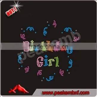 Bling Iron Transfer Rhinestone Birthday Girl Hotfix Custom Motif in Girls Clothing Sets photo-2