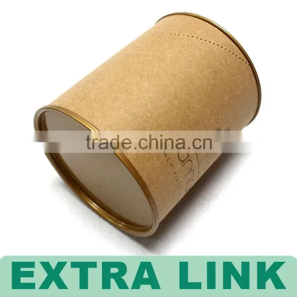 Nut Pack Food Use Steel Lid Gold Foil Inside Logo Custom Kraft Paper Cylinder Box photo-5