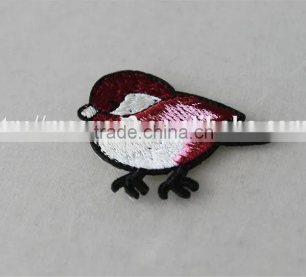 High Quality Red Color Polyester Fabric Neck Collar Patch Embroidery for Sale photo-3