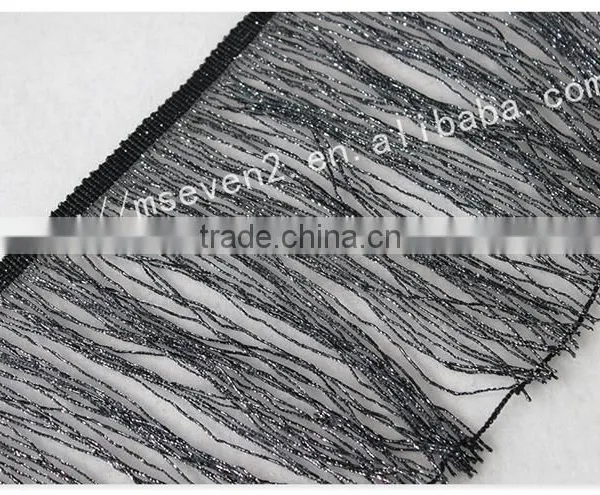 Hot Selling 19cm Width Black Polyester Fashion Trim Finges photo-5