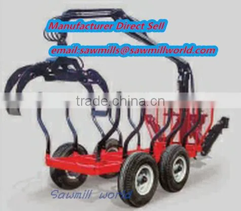 log trailer with crane wood working loader 3ton capacity log loader