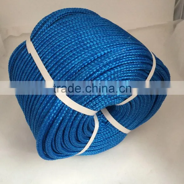 Blue Color 8mm Poly Hollow Braided Rope, 16 Strands Braided Rope Used in Swing,ski Rope photo-2