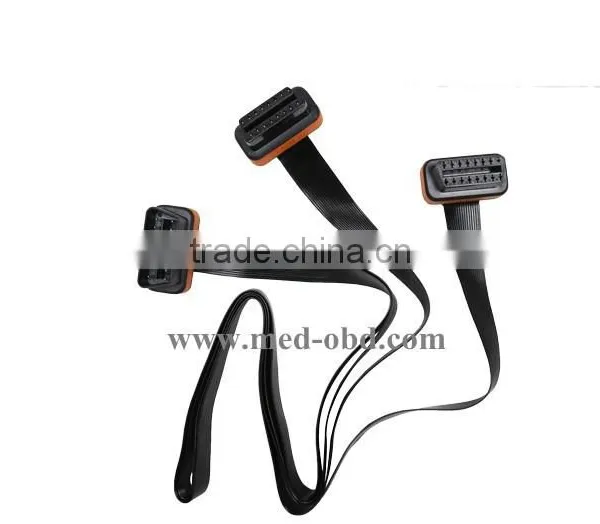 Flat OBD2 Spitter Y Cable 16pins Female to 2 Pieces 16pin Male photo-3