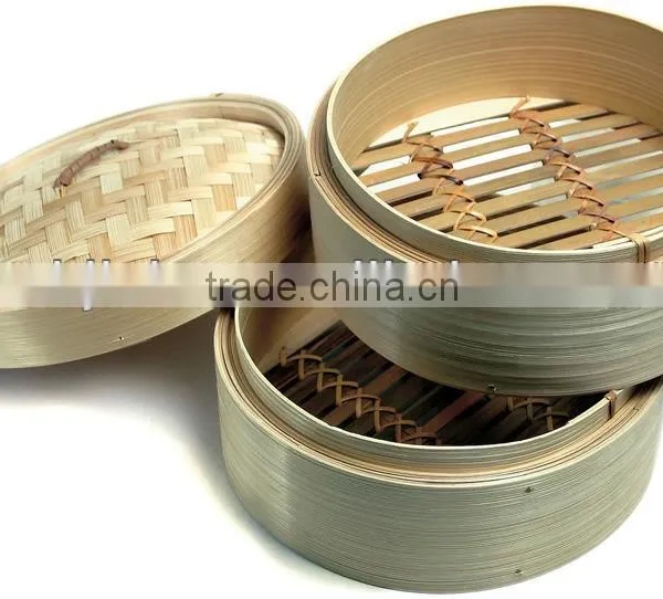 Bamboo Material Multiple Layers Vegetable Cake Basket Steamer photo-3