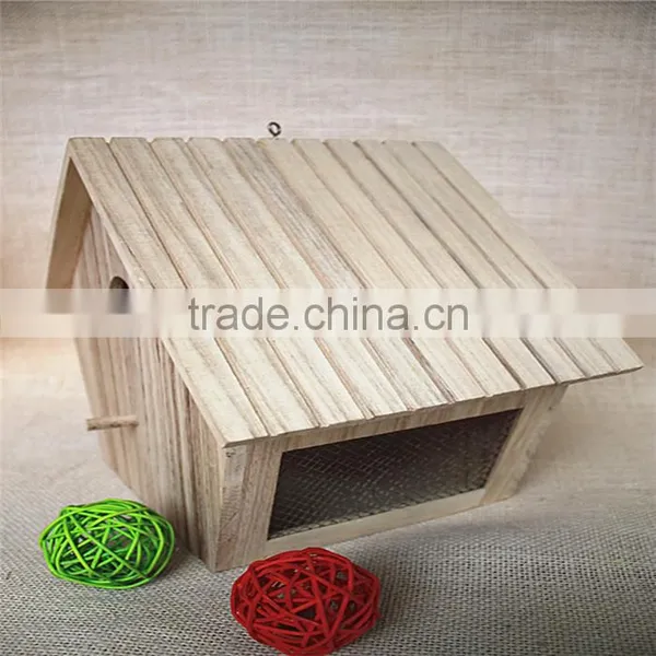 Paulownia Small Wooden Bird Houses Prefabricated Wood Houses Wood Bird House With Round Window photo-5