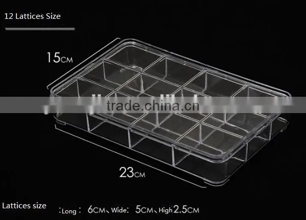 12&18 Lattices With Cover Clear Plastic Sundries Storage Box Jewelry Box photo-4