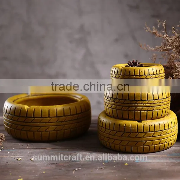Cement Round Tire Shaped Vintage Wholesale Cigar Ashtray photo-3