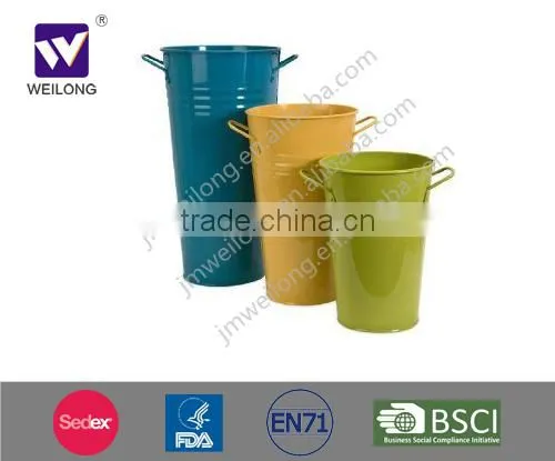 Good Quality French Flower Market Bucket With Handles