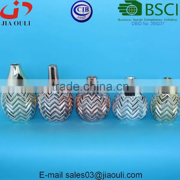 For Mail Order Gold/copper/silver Electroplated Ceramic Vase Set Home Decorative Gifts photo-4