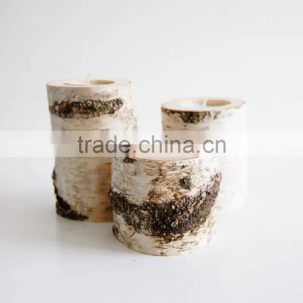 Home Decor Wood Candles.Tree Branch Candleholders Set Of 3, Wooden Tealight Holders photo-4