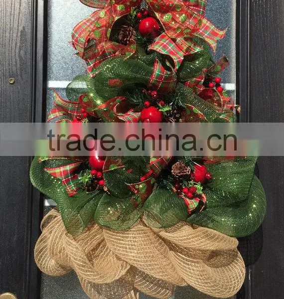 Deco Mesh Christmas Tree Wreath photo-2