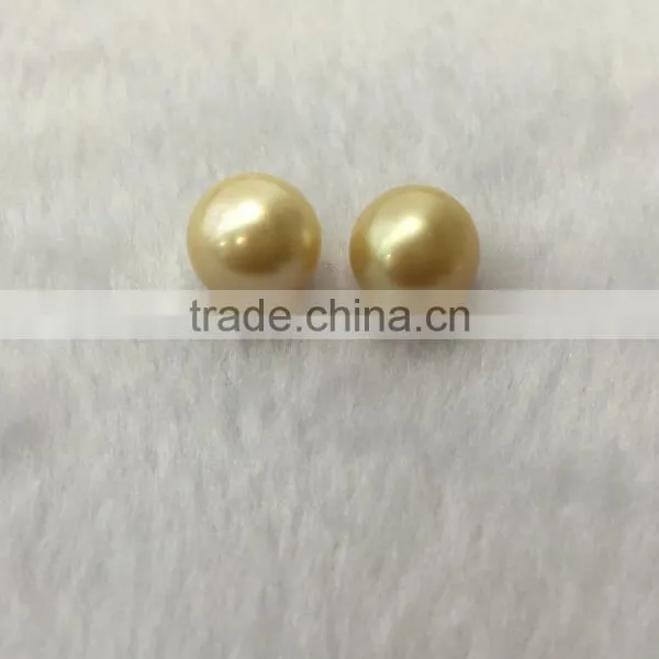 AAA 11-12mm Golden South Sea Loose Pearl Beads photo-2