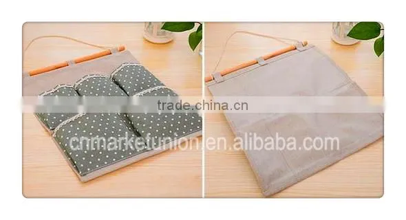 Zakka Cotton Sweet Hanging Organizer Wall Hanging Bag Bedside Multifunctional Storage Bag photo-2