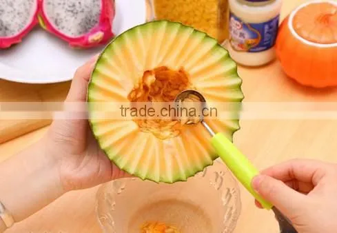 2 in 1 Dual Head Fruit Knife Dig Ball Scoop Spoon Carving Ice Cream Melon Baller photo-4