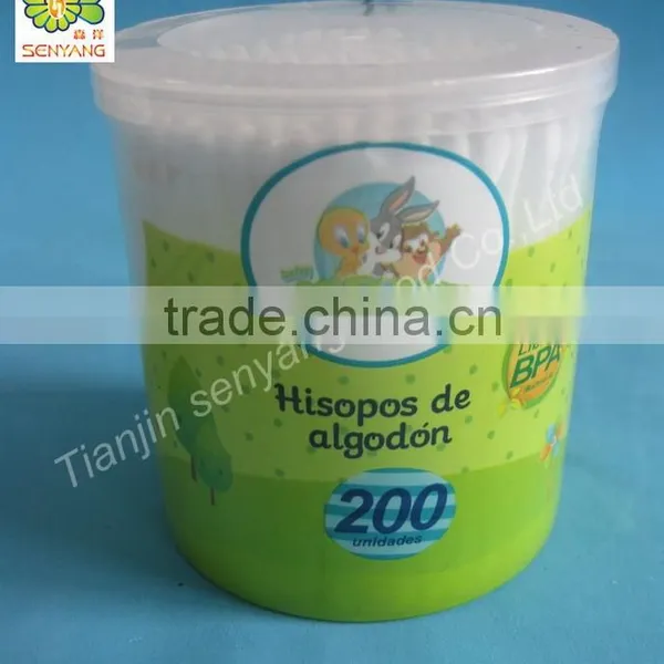 Wood Plastic Paper Stick Sterile Baby Cotton Buds in Bulk