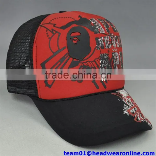 Caps Factory Made Custom Mesh Caps With Thick Screen Print Logo and String photo-6