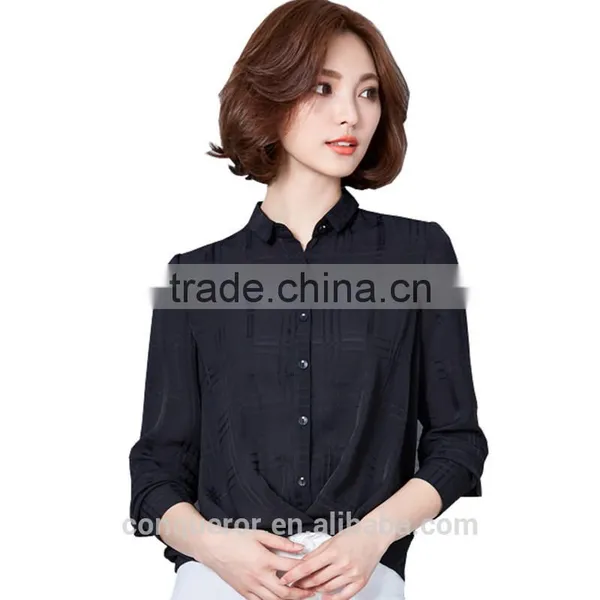 Made to Measurewindow Check Fabric Cotton Shirt for Office Women photo-3